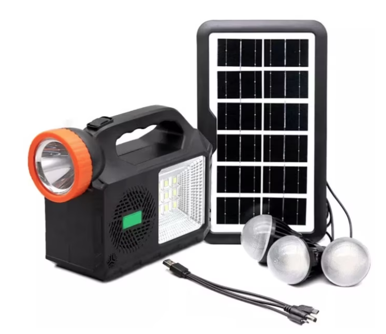 Kit solar de iluminare GD Times GD-102 cu 3 becuri